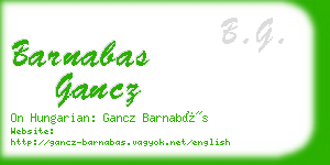 barnabas gancz business card